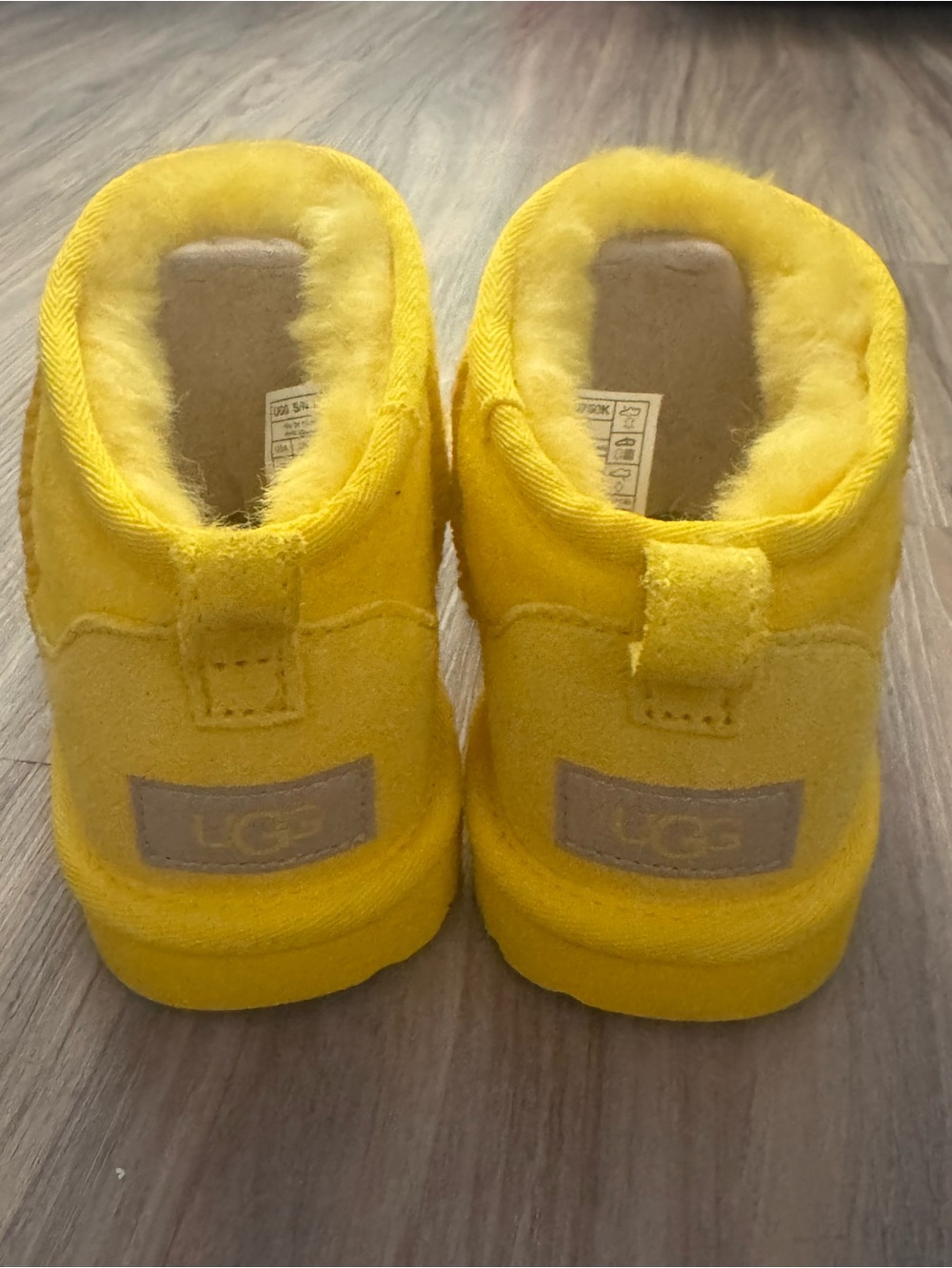 UGG Kids Bright Yellow Suede Slip-On Slippers